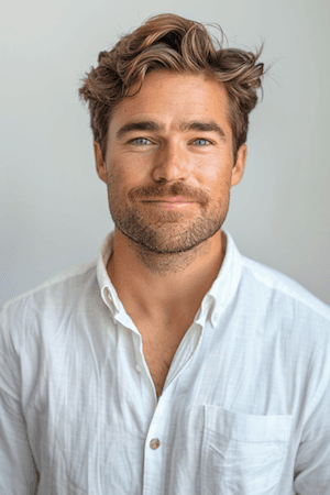 male headshot white shirt