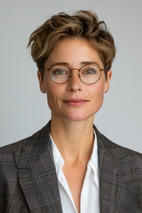 headshot of woman with glasses