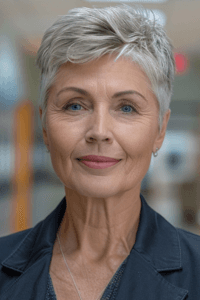 headshot of older woman closeup