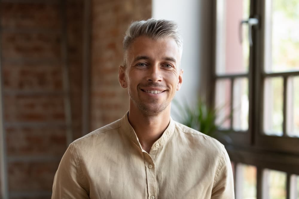 Headshot with loft background